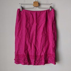 Eileen Fisher Sz Small Pink Skirt Ruffle Hem